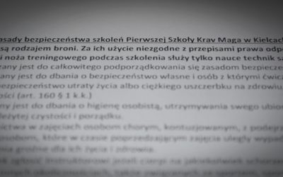 Kontuzja podczas treningu Krav Maga.